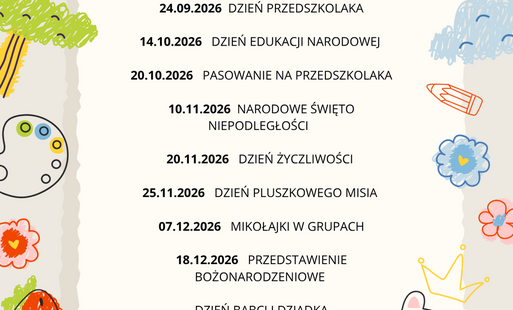 Ważne uroczystości w roku 2026/2027